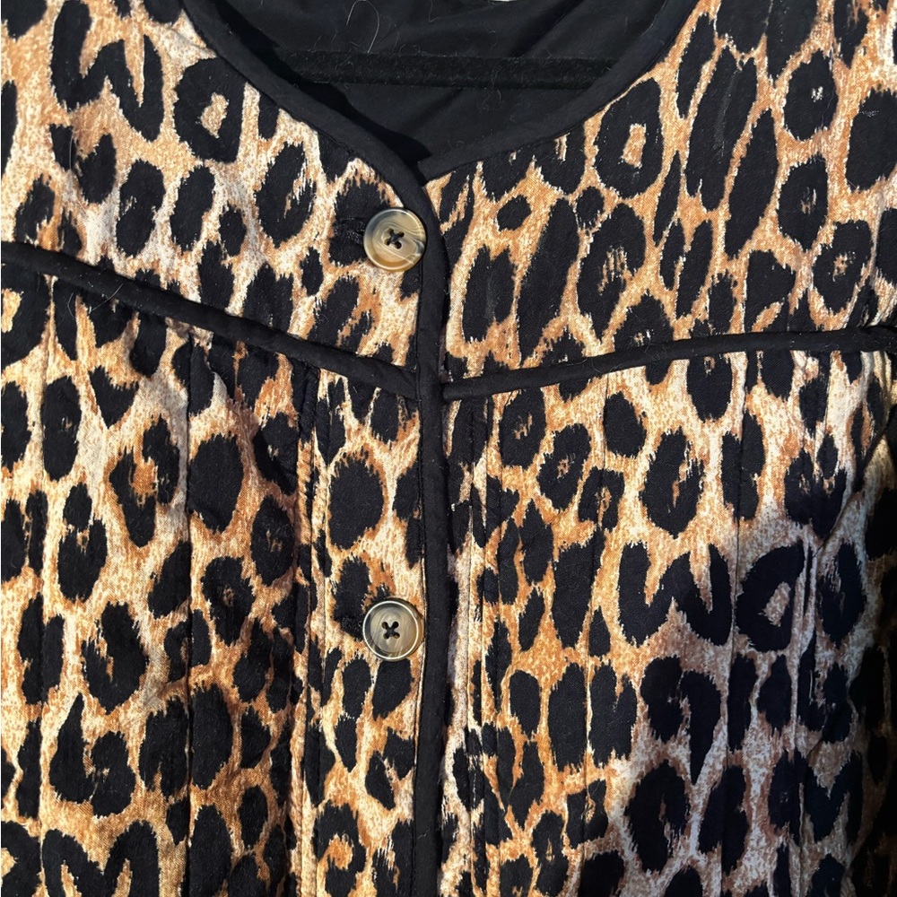 Oversized Leopard Print Bomber Jacket - Picture 4 of 9